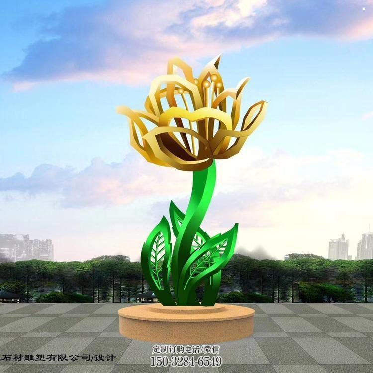 月季花雕塑供需，彩钢制作，大型镂空月季花雕塑公司